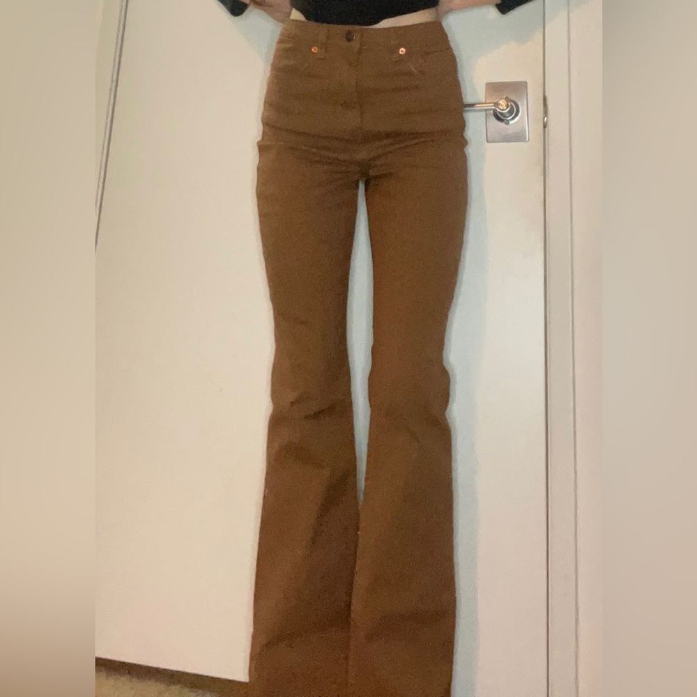 Motel Rocks Tan Flare Pants